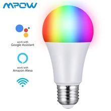 Светодиодный светильник с дистанционным управлением Mpow на телефонах, голосовое управление Amazon Alexa и Google Home, белый и цветной светодиодный светильник с регулируемой яркостью