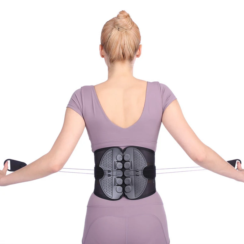 

New Design Pulley System Medical Bone Orthosis Waist Posture Corrector Brace Back Pain Elastic Protector Lumbar Support Belt Men
