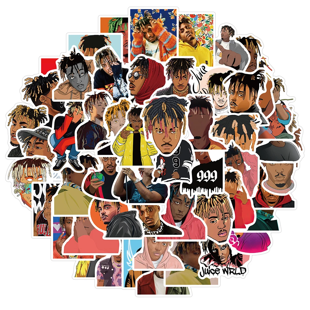 

10/30/50PCS Rapper Juice Wrld Stickers Aesthetic for Laptop Skateboard Phone Waterproof Graffiti Decals Sticker Packs Kid Toys