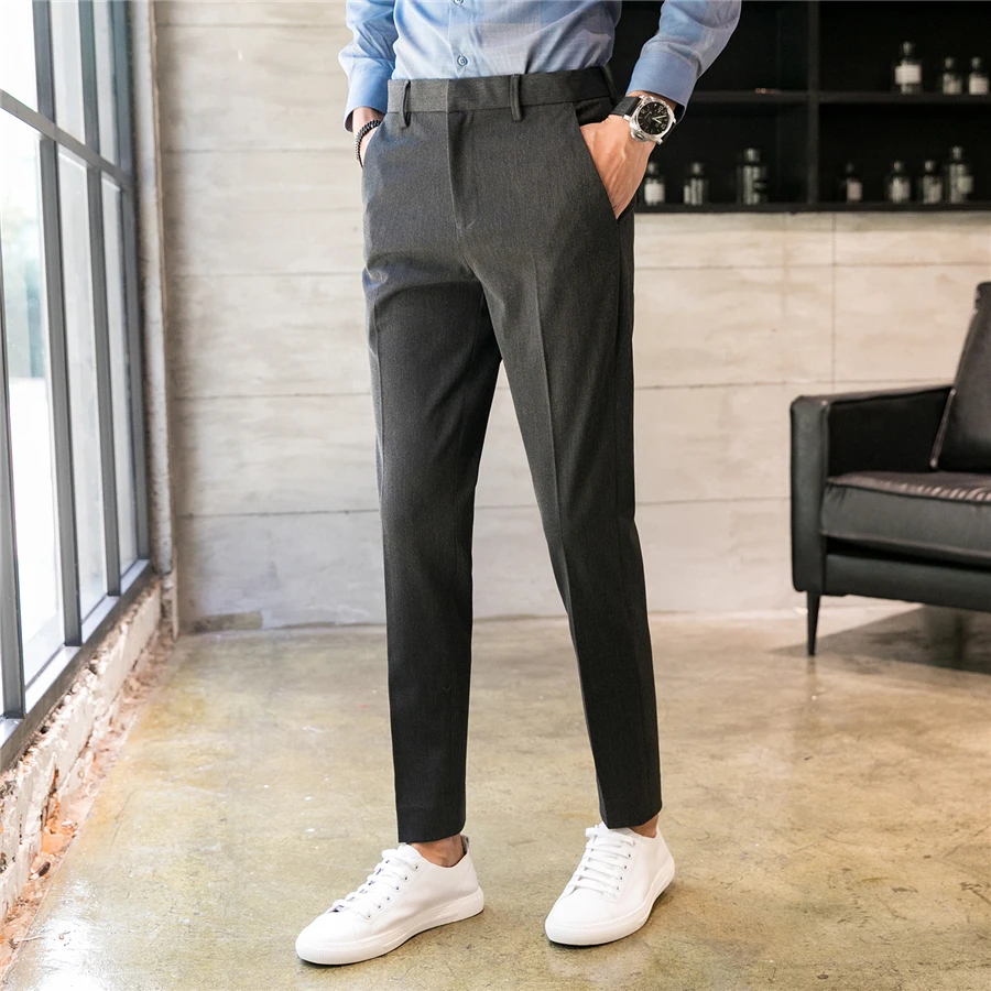 2019 Classic Men Suit Pants Slim Design Business Banquet Men Dress Pants Size 28 29 30 31 32 33 34 36 Casual Pant Man