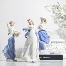 Творческий Европейский стиль керамика Ретро балет Танцующая женщина элегантный характер скульптура ремесла украшение дома фигурка