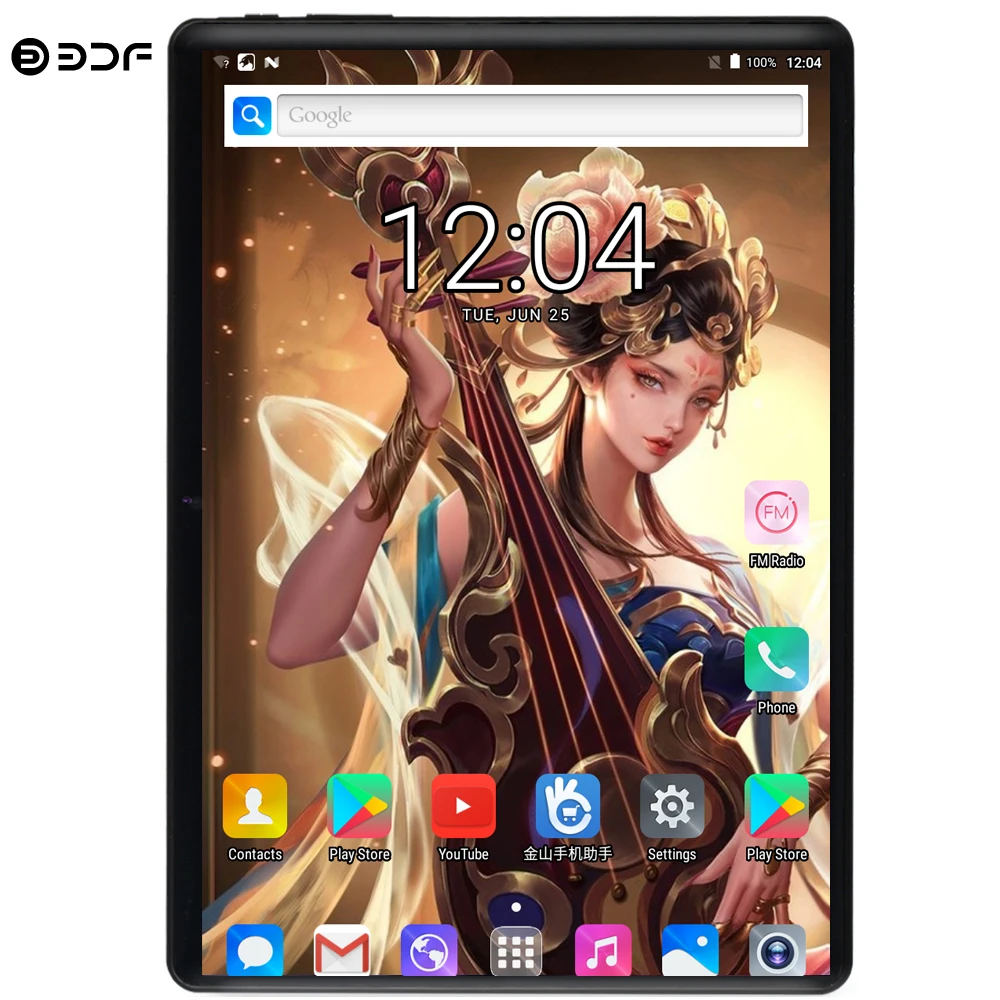 BDF Super Tempered 2.5D Glass Screen 4G LTE Phone 10 Inch Tablet Pc Ten Core 8GB RAM 128GB ROM 1280