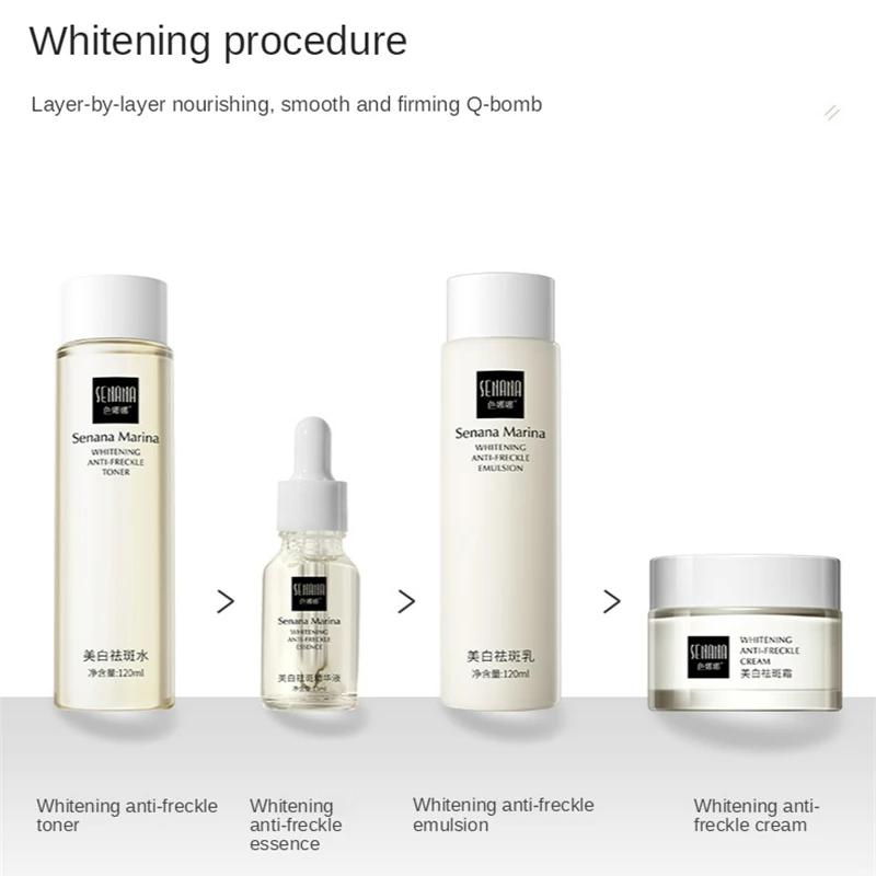 Whitening Anti Freckle Skin Care Set With Box Moisturizing Face Cream Serum Toner Lotion Nicotinamide Brighten Shrink Pores Kit