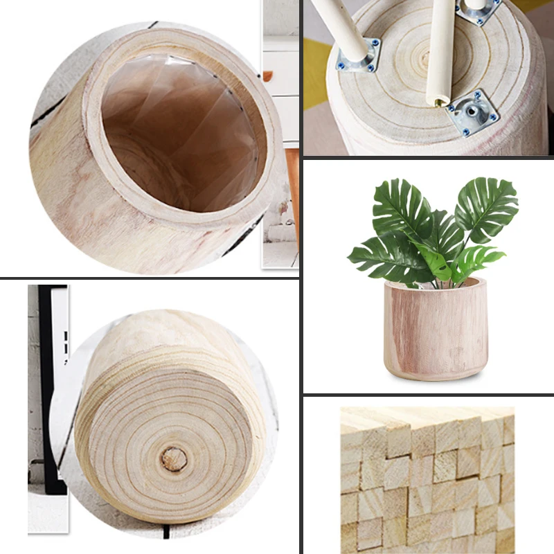 Pot de fleur en bois moderne et cocooning sur pied