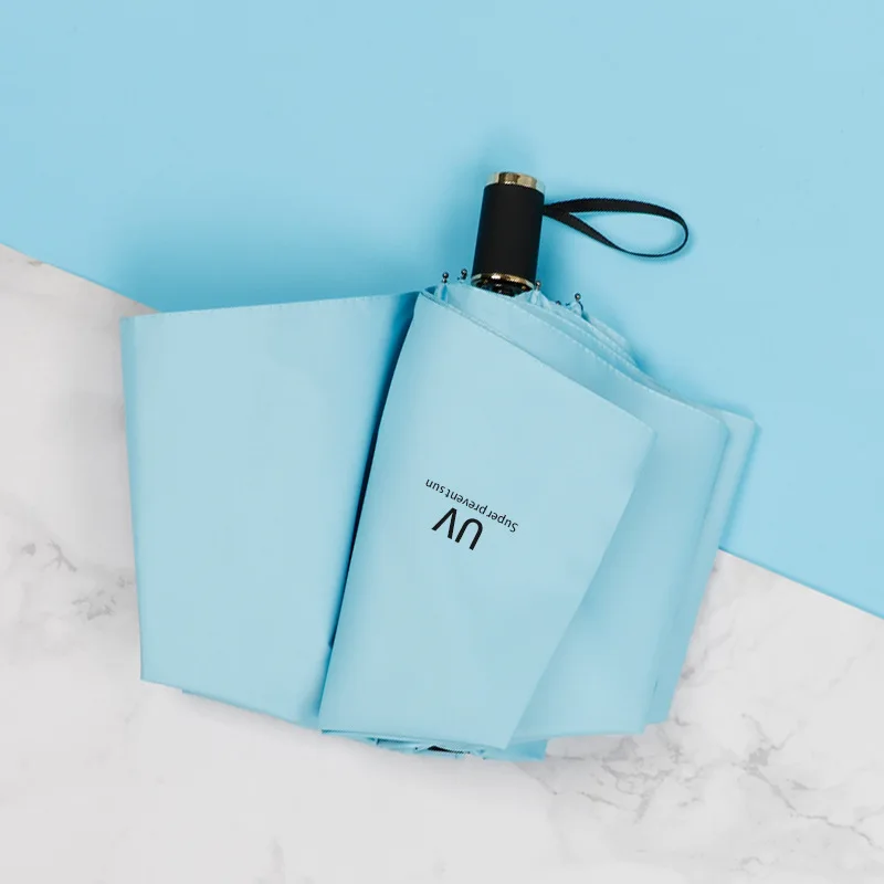 

Creative Automatic Umbrella Korean Girl UV Folding Umbrella Sun Umbrella Umbrella Umbrella Unisex Black Coating Umbrella