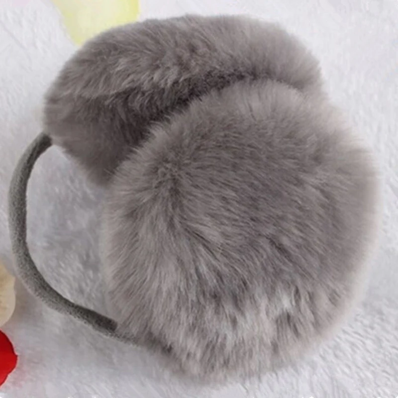gray Женские наушники, простые, повседневные, в Корейском стиле, одноцветные, мягкие, удобные, для девушек, розовые, милые, женские, с ушками, теплые, шикарные, Harajuku, универсальные, Новинка - Цвет: gray