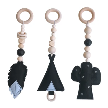 

Solid Wood Felt Kid Fitness Equipment Pendant Cartoon Children Room Ornaments Fitness Rack Pendants TB Sale