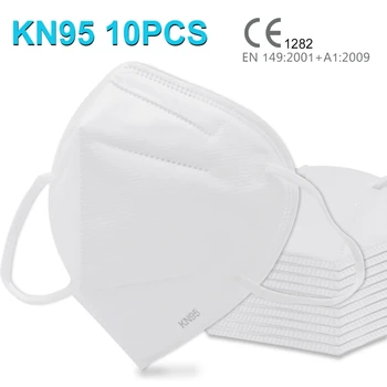 

10Pcs K N 95 Face Mask Anti Dust Bacterial N 95 Mask 4-Layer PM2.5 Dustproof Protective 95% Filtration K N 95 Mouth Muffle Cover