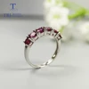 Natural Brazil Rhodolite Garnet Ring Round 4mm 6 piece classic simple Gemstone Ring fine jewelry 925 sterling silver for women 2
