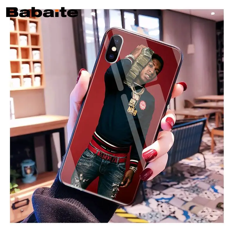Babaite Youngboy ни разу не ломались снова Мерч закаленное Стекло чехол для телефона для iphone 11 Pro XS MAX XR 8X7 Plus 6s 6 Plus чехол - Цвет: A6