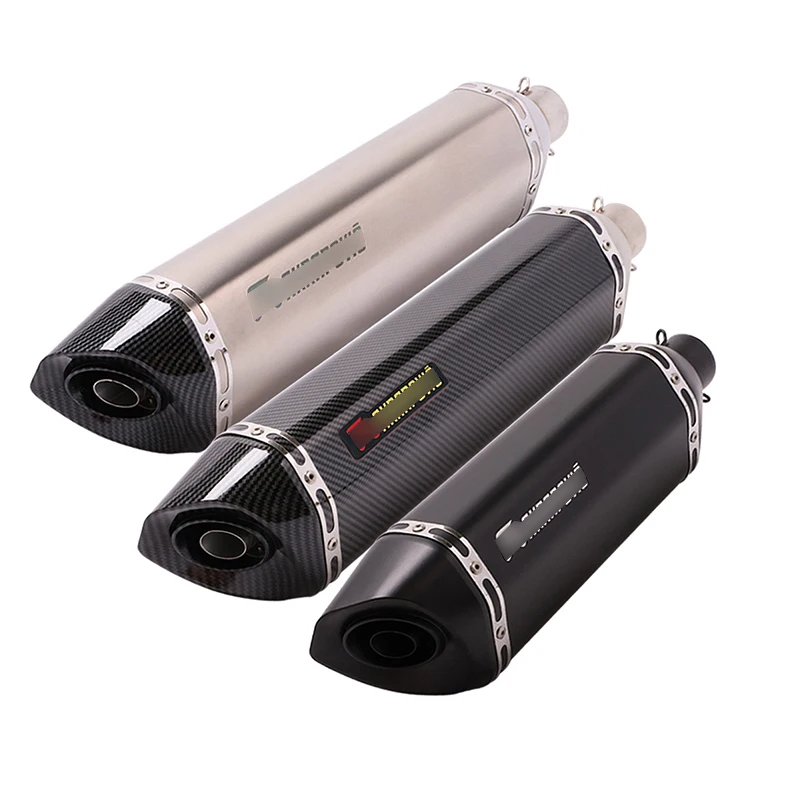 

Universal 38-51 mm Motorcycle Exhaust Muffler Pipe Street Bike Scooter Rear Escape with Removable DB Killer 470 mm Steel Carbon