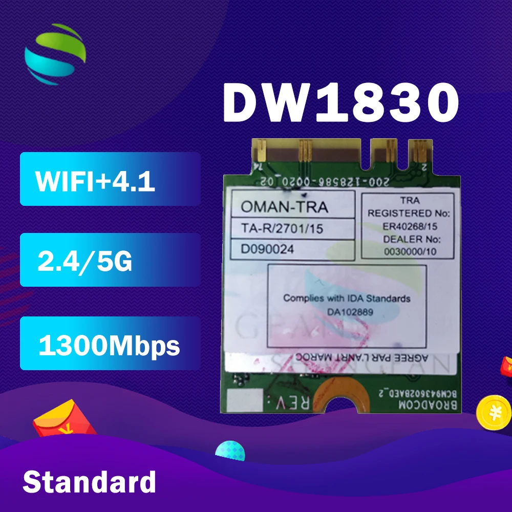 BCM943602BAED DW1830 ac NGFF 1300 Мбит/с BT4.1 0HHKJD Wi Fi беспроводная сетевая карта лучше чем BCM94352Z