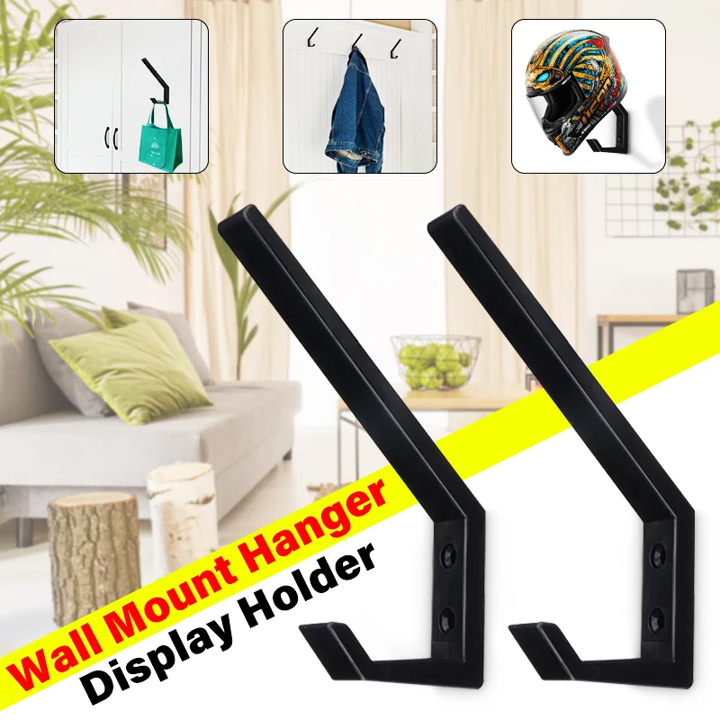 

1pair Multi-Purpose Solid Hooks Helmet Holder Clothing Bags keys Hook for Home Kitchen Cabinet Wall Mount Hanging