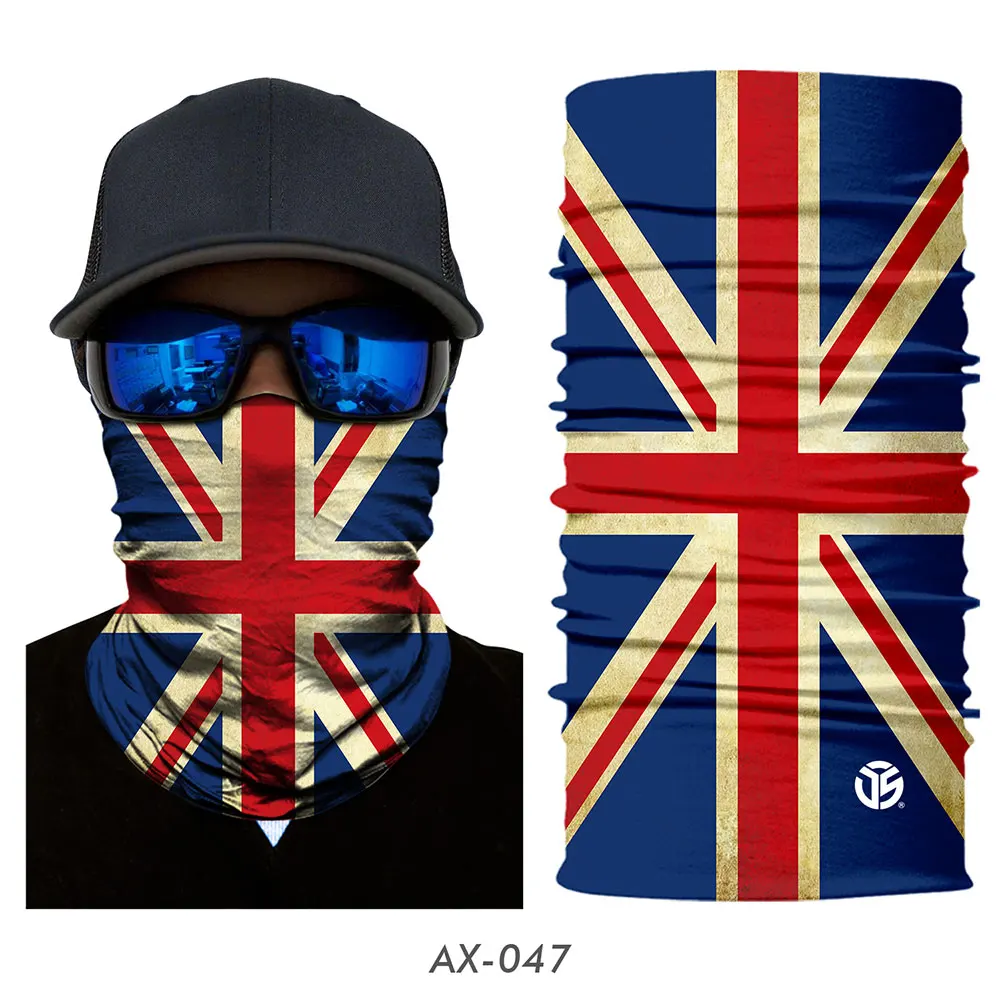 3D Национальный флаг бесшовная мотоциклетная волшебная маска для лица для мотокросса, катания на лыжах, езды, шарф, трубчатая защита шеи, Балаклава, бандана, анти-УФ - Цвет: United Kingdom