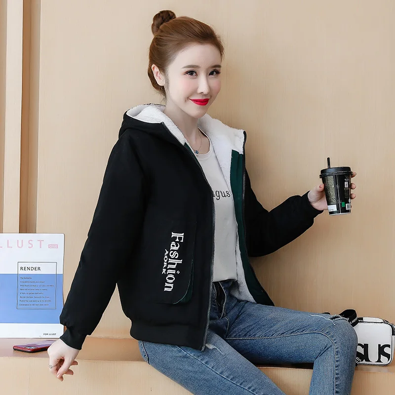 

Winter Jacket Women Parkas Hooded Thick Down Cotton Padded Parka Female Jacket Short Coat Loose Plus Size Warm Outwear