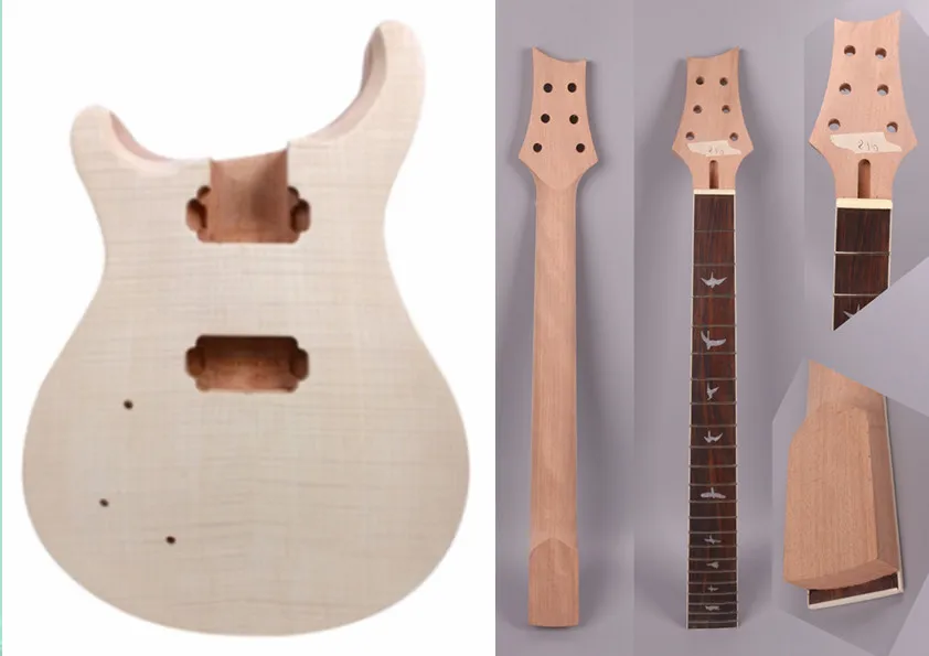 One Left Neck And Body Unfinished Electric Guitar Body Mahogany Wood