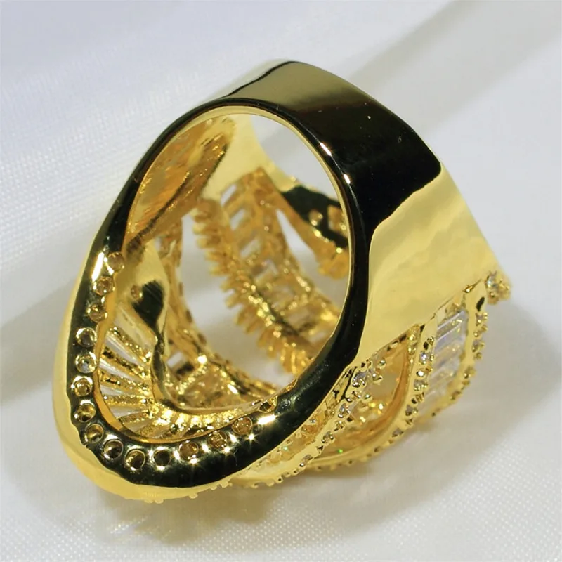 Ohromující 18K zlato kříž diamant prsten 925 mincovní stříbro šperků zásnuby svatební pás kroužky pro ženy svatební večírek příslušenství