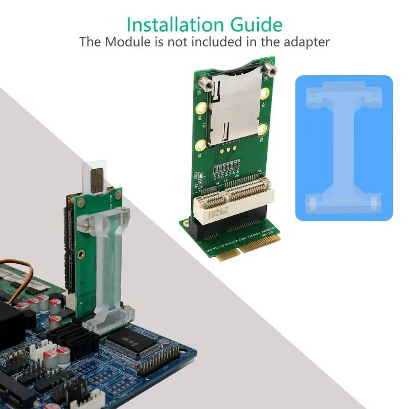  PCI Express Mini Adapter Card with SIM Card Slot for WiFi 3G 4G WWAN LTE Module Support HSPA MODEM 
