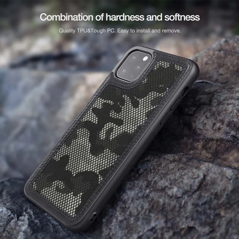 Для iPhone 11 Pro чехол NILLKIN Camo чехол для iPhone 11/11 Pro Max PU кожа и камуфляжная ткань с 3d-рисунком бант с узором