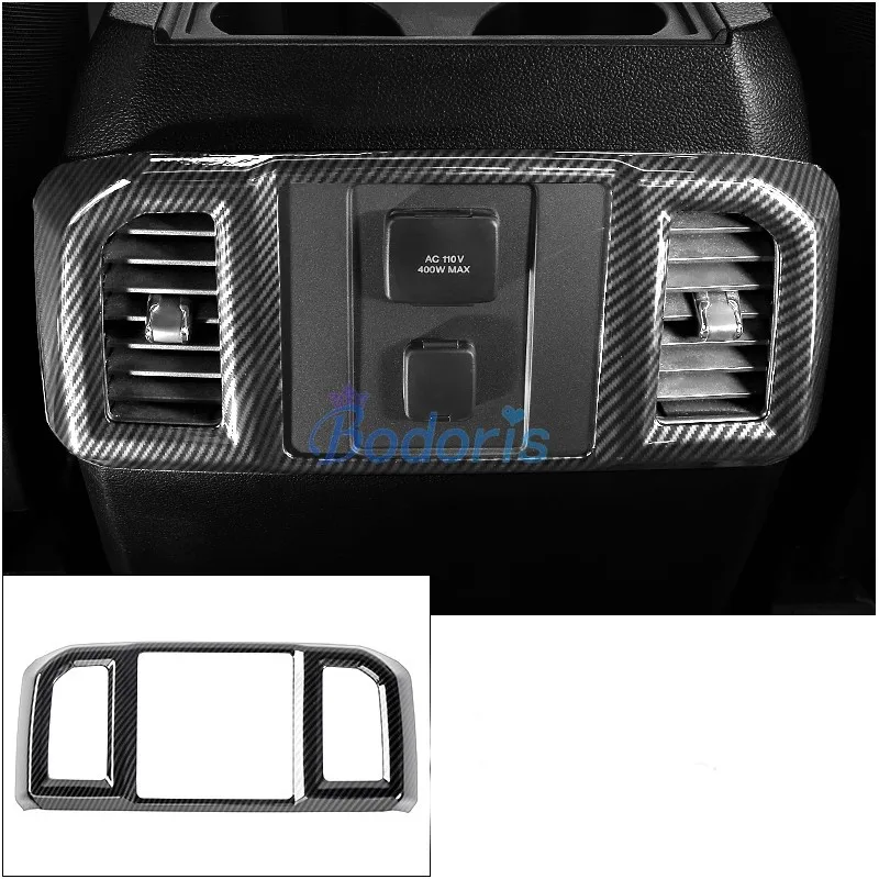 

For Ford F150 RAPTOR 2017 2018 2019 Carbon Fiber Color Interior Rear Seat Vent Cover AC Outlet Moulding Car Styling Accessories