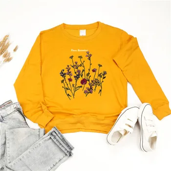 

Flower Botanica Print Hoodies Women Sweatshirt O-neck Long Sleeve Sweatshirt Ulzzang Harajkuku Ladies Oversized Winter Hoodi