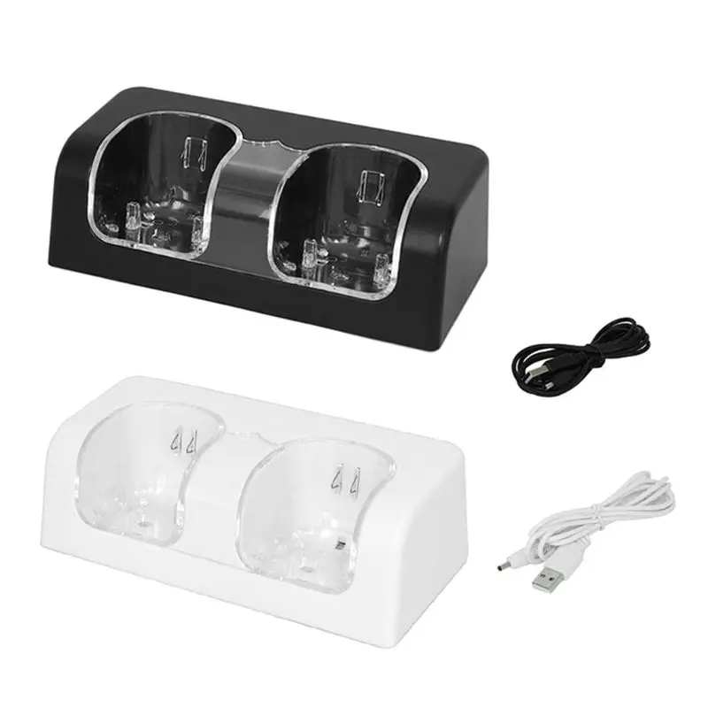 

Charging Station Dual Charger Dock for Wii Remote Controller Gaming Handle Controller with LED Indicator USB Charging Cord