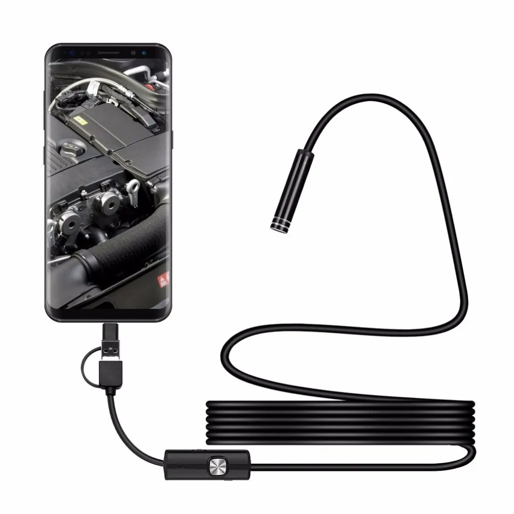 Android 5,5 мм объектив 2 м 3,5 м эндоскоп Тип usb-c 3-в-1 эндоскоп бороскоп трубка Водонепроницаемый инспекции микро видео Камера для ПК