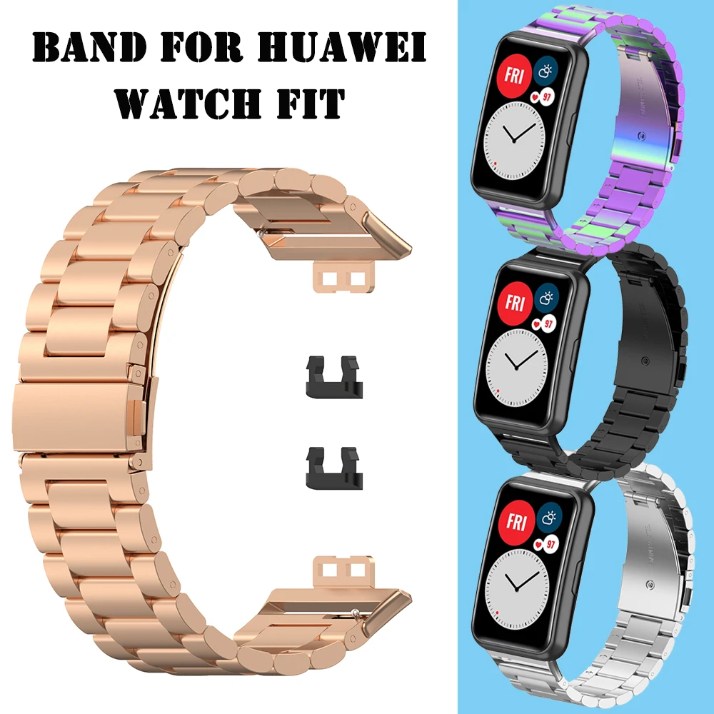 Metal bracelet For Huawei Watch Fit Strap Stainless Steel Metal Wrist loop  replacement for huawei fit TIA B09 band adjustable|Smart Accessories| -  AliExpress