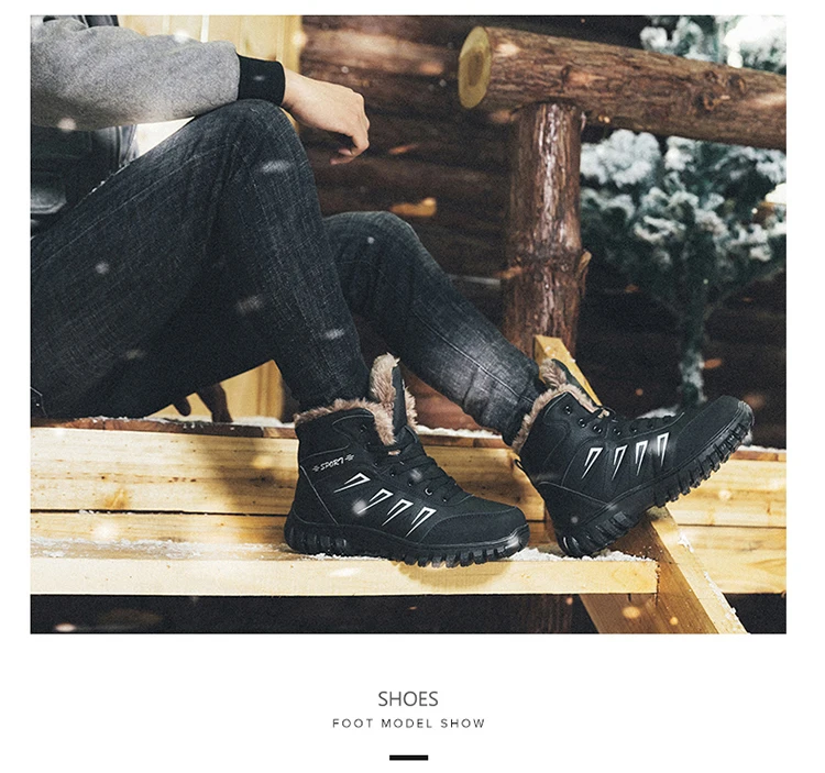 Брендовые зимние водонепроницаемые мужские ботинки модная кожаная удобная мужская обувь ботильоны плюшевые зимние теплые мужские зимние