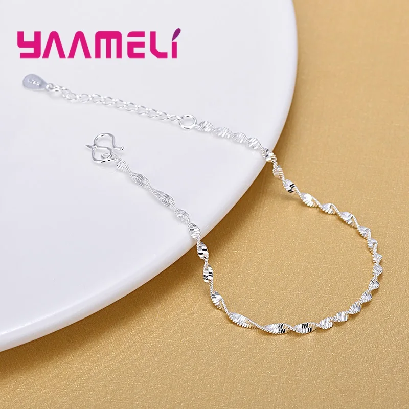 Adjustable Charm 925 Sterling Silver Anklet