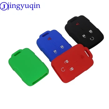 

jingyuqin 10pcs/lot 4 Buttons Silicone Cover Key Case For Cadillac /Chevrolet Silverado /GMC Sierra