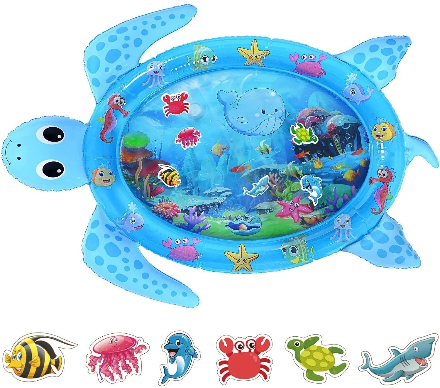 Tummy Time Water Mat, Baby Water Mat Infant Inflatable Play Mat for 3 6 9 12 Months Newborn Boys Girls-122cm*95cm