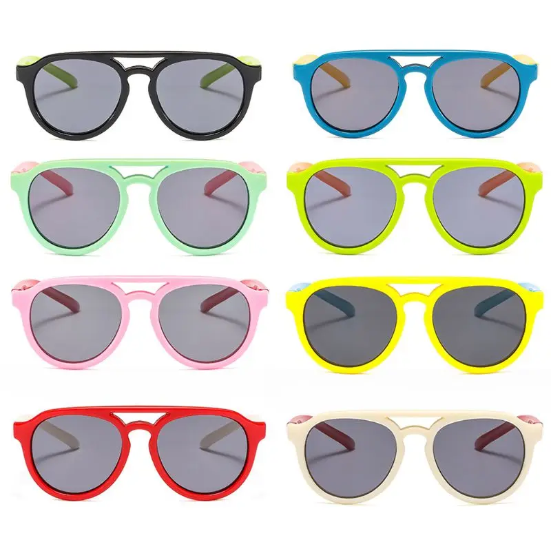 Детские солнцезащитные очки для мальчиков и девочек, силиконовые очки, солнцезащитные очки для От 4 до 12 лет и детей