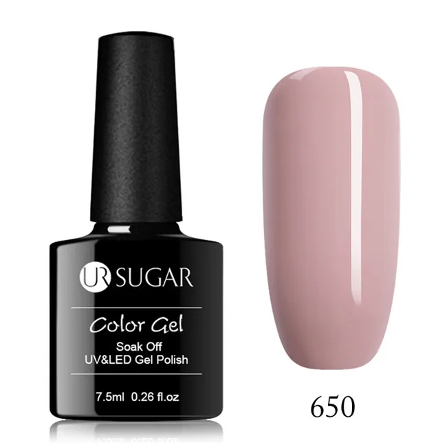 Ur Sugar 7,5 мл чистый цветной гель для ногтей лак полуперманентный УФ-светодиодный Гель-лак нужен верхнее покрытие Базовое покрытие Гель-лак - Цвет: 650