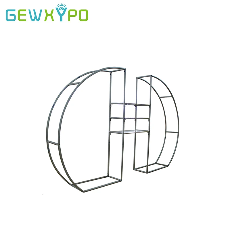 Trade Show Booth Tension Fabric Double 3d Semi Moon Rack Display