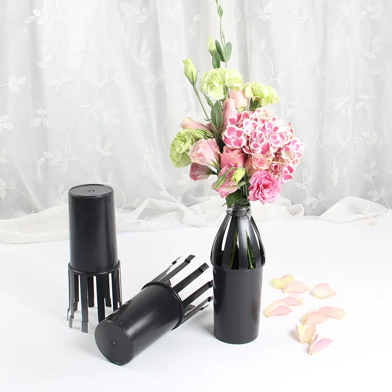 

Novice Bag Flower Useful Product Korean Style Bouquet Fixed Base Large Black Plastic Stand Flower Packaging Auxiliary