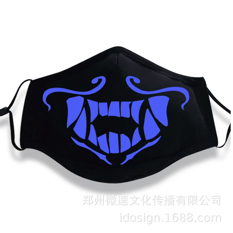 Jeu KDA K/DA Akali masque Assassin S8 bleu vert visage veilleuses косплей реквизит для костюмов светящаяся