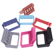 1pc 16 Holes Nail Drill Bit Holder Stand Manicure Utensil Plastic Cover With Adjustable Handle Grinding Head Displayer Accessory