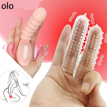 Flexible Dildo Double Finger Sleeve Adult Sex Toys for Women Vaginal Massager Female Masturbator G-spot Clitoris Stimulator 2021 1