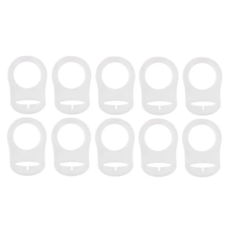 

10 pcs Button Silicone Ring Mam Pacifier Holder Mannequin Clip Adapter Transparent