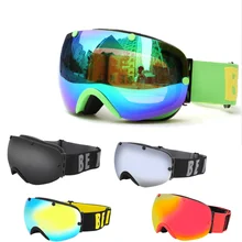 Лыжные очки Для мужчин Для женщин сноуборд очки Анти-туман защитная крышка для УФ-3 слоя губка зимние эластичные устойчив к механическому воздействию Лыжный Спорт Защита для глаз