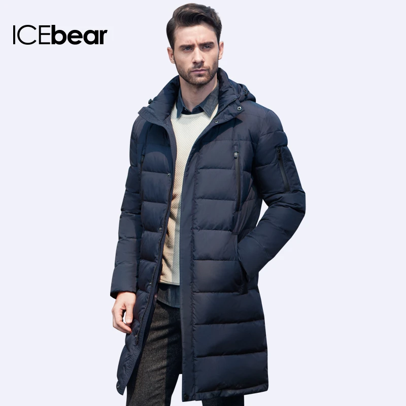 Cheap ICEbear 2019 New Clothing Jackets Business Long Thick Winter Coat Men Solid Parka Fashion Overcoat Outerwear 16M298D