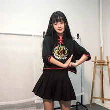 Кимоно платье японский каваи для девочек Винтаж юката хаори самурайский топ в готическом стиле для женщин вышивка дракон Harajuku вечерние уличная одежда