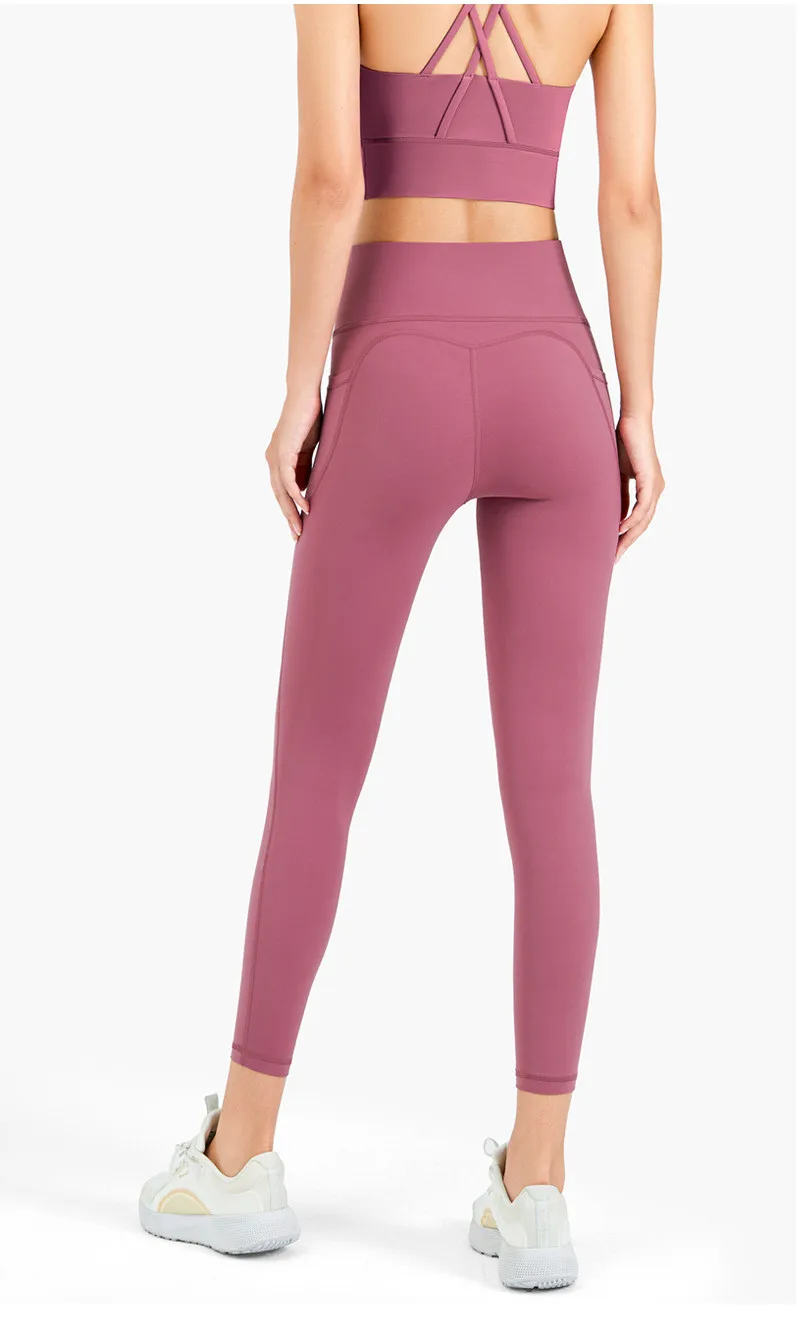 Lulu Women Sports Pants Breathable High Waist Yoga Leggings With Side Pockets Athletic Fitness Clothing Butter Soft Custom Logo Lulu Women Sports Pants Breathable High Waist Yoga Leggings With Side Pockets Athletic Fitness Clothing Butter Soft Custom Logo