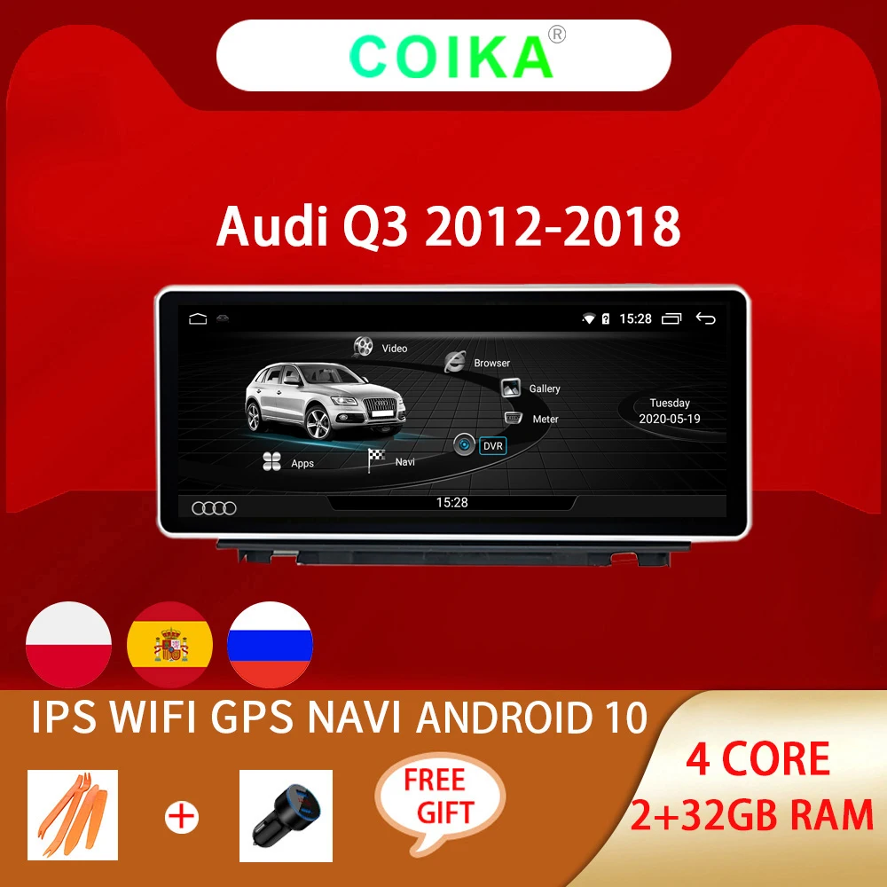 Система Android 10 0 автомобильный IPS экран стерео для Audi Q3 2013-2018 GPS навигатор Google WIFI BT