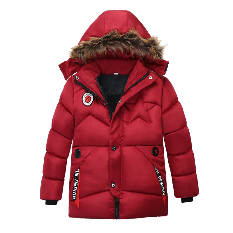Зимнее пальто для мальчиков; детская теплая Модная куртка; детская верхняя одежда с капюшоном; пальто; зимняя одежда для маленьких мальчиков; От 2 до 5 лет