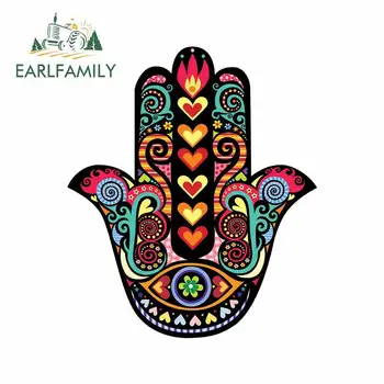 

EARLFAMILY 13cm For Hamsa Hand Car Bumper Stickers Vinyl Material Decal Laptop Windows Motorcycle for VAN JDM RV Decoration
