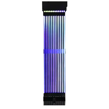 

24Pin Neon Line 24 Pin Power RGB PSU Line PC Motherboard Power Extension Adapter Cable for E-ATX/ATX/Micro ATX Motherboard