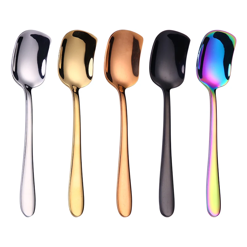 Creative 304 Stainless Steel Spoon Fork Coffee Cake Dessert Tea Ice Cream Forks Spoons Stirring Luxury Tableware Household