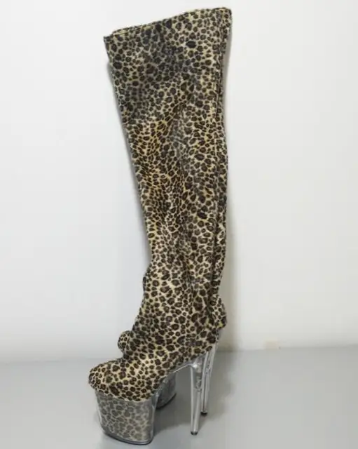 leopard platform boots